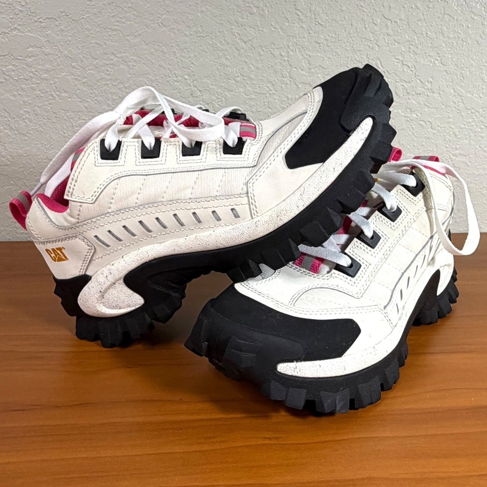 Caterpillar CAT Intruder White Black Pink Chunky Sneakers Mens 10.5 P724553